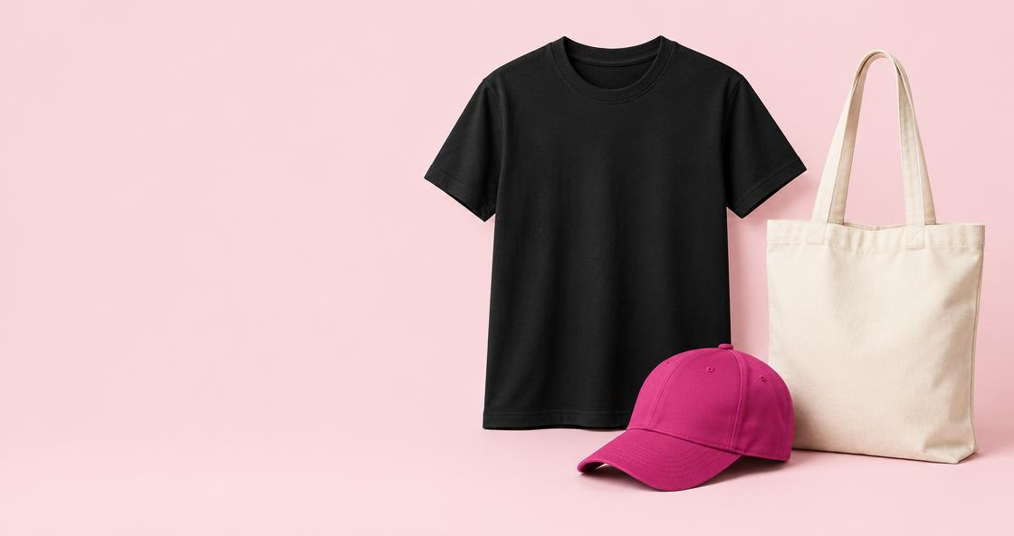 Event t-shirt, cap and tote bag